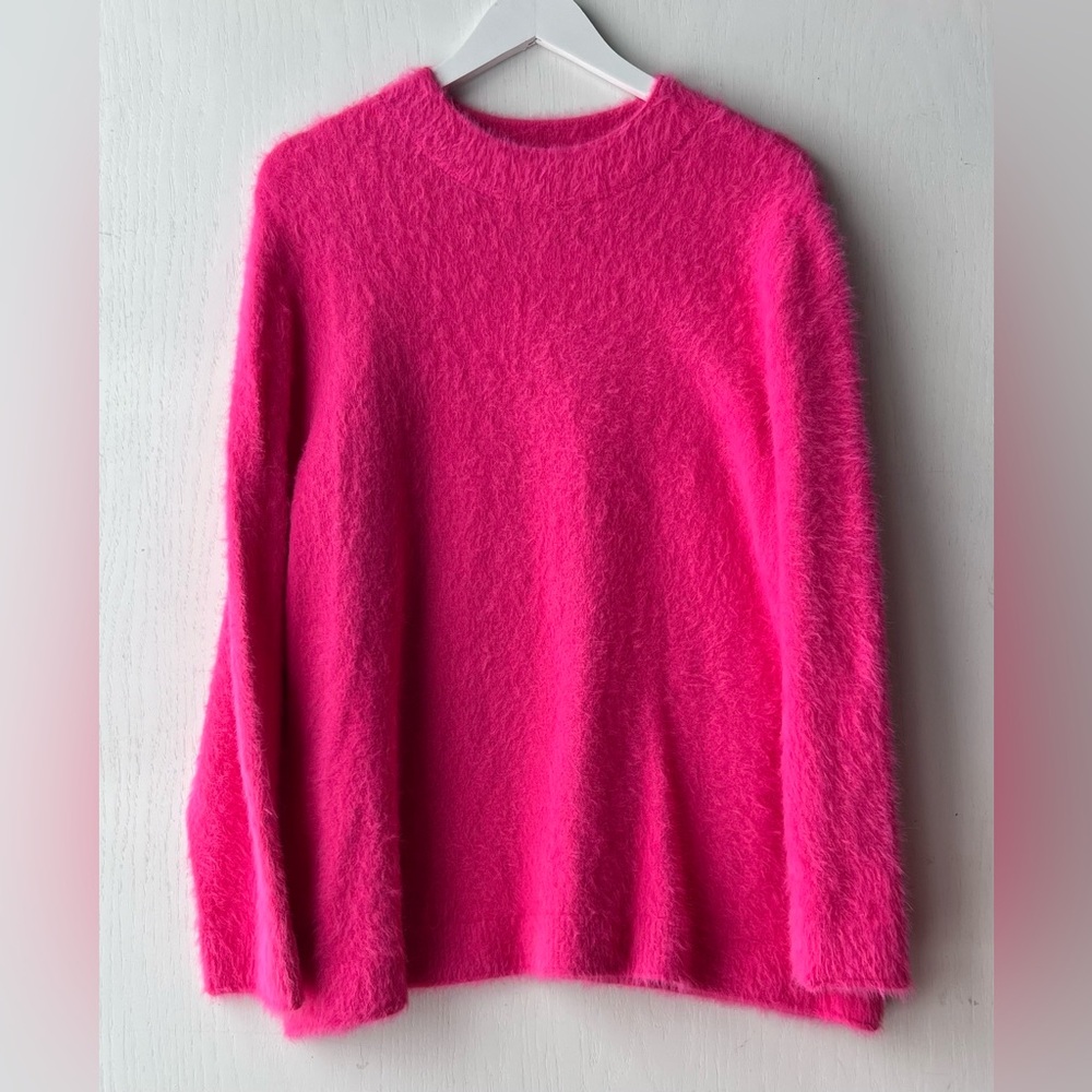 Chico's Pink Fuzzy Soft CrewNeck Pullover Sweater Size 4 XXL